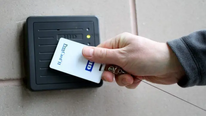 RFID badge being scanned